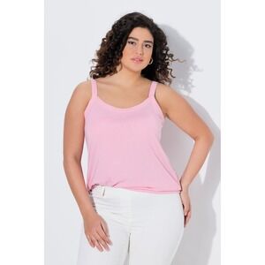 Ulla Popken Essential Spaghetti Strap Cami Pink Plus Size 20/22 728664519 NEW